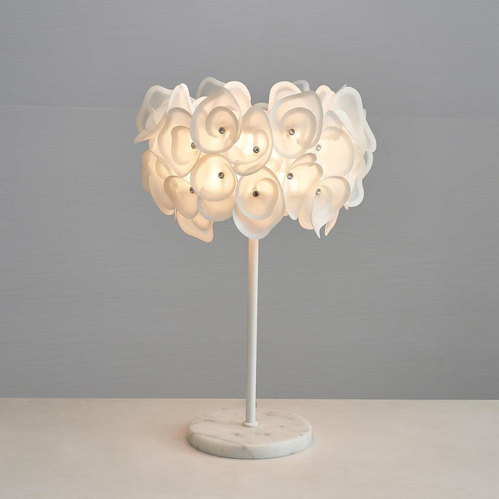 White Hydrangea Table Lamp-DWHOME