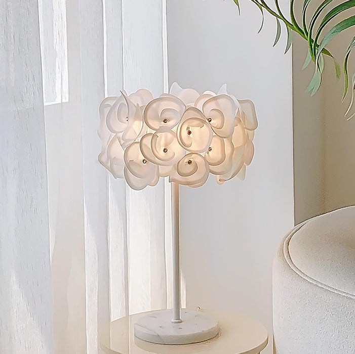 White Hydrangea Table Lamp-DWHOME