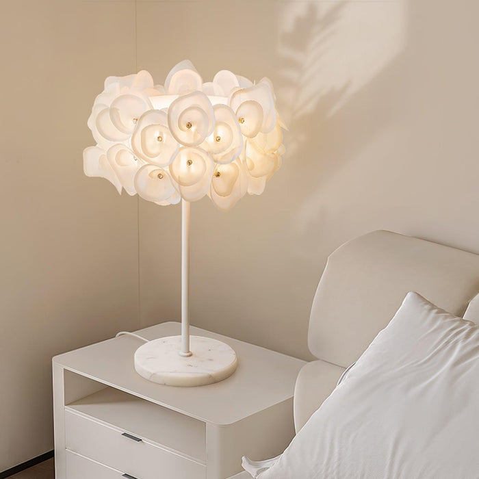 White Hydrangea Table Lamp-DWHOME