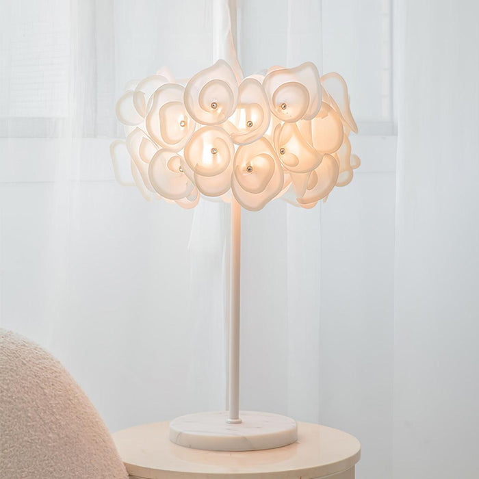 White Hydrangea Table Lamp-DWHOME