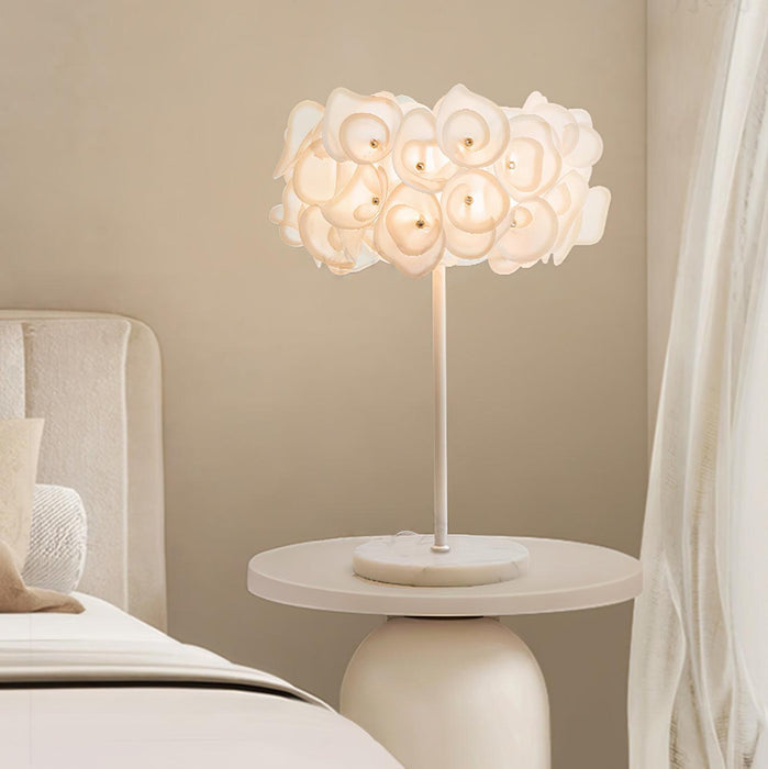 White Hydrangea Table Lamp-DWHOME
