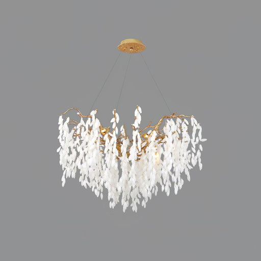 White Jade Branch Brass Chandelier-DWHOME
