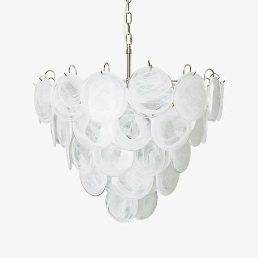 White Murano Disc Chandelier-DWHOME