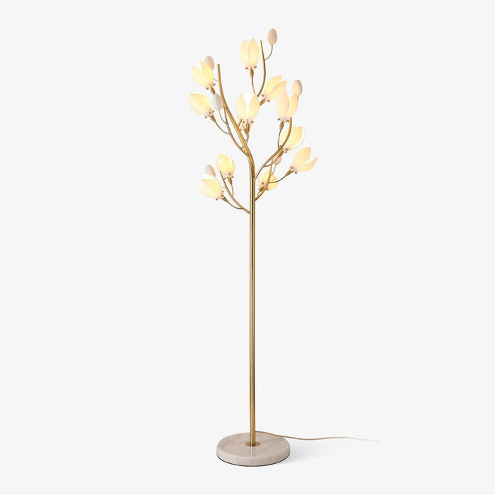 Porcelain Magnolia Floor Lamp-DWHOME