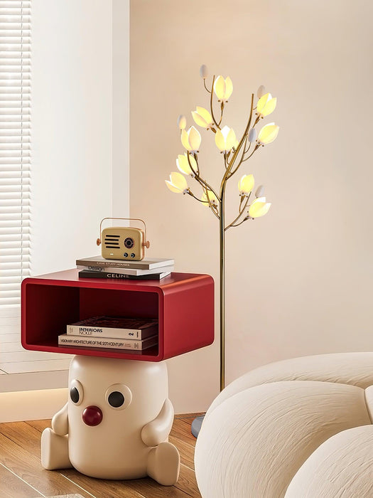 Porcelain Magnolia Floor Lamp-DWHOME