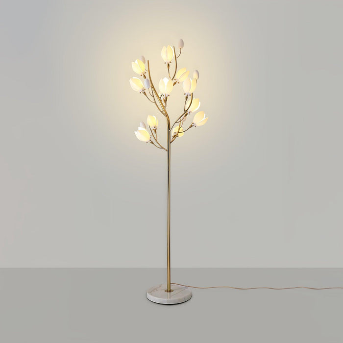 Porcelain Magnolia Floor Lamp-DWHOME