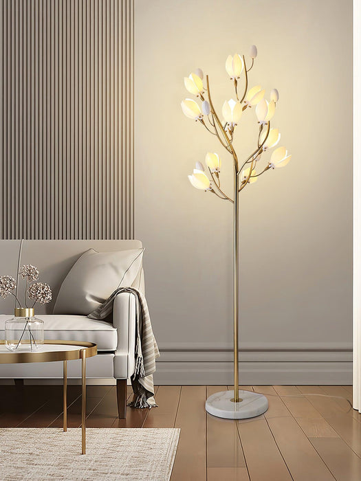 Porcelain Magnolia Floor Lamp-DWHOME