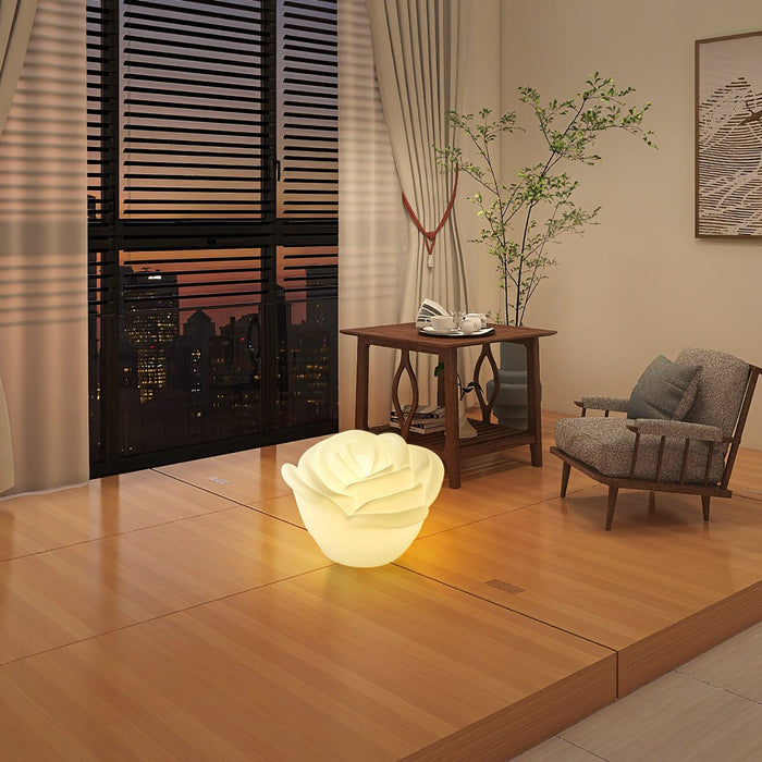White Rose Shaped LED Table Lamp - DWHOME