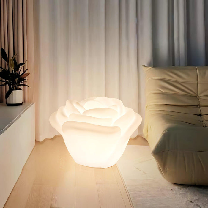 White Rose Shaped LED Table Lamp - DWHOME