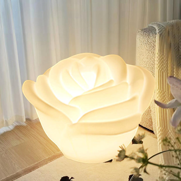 White Rose Shaped LED Table Lamp - DWHOME