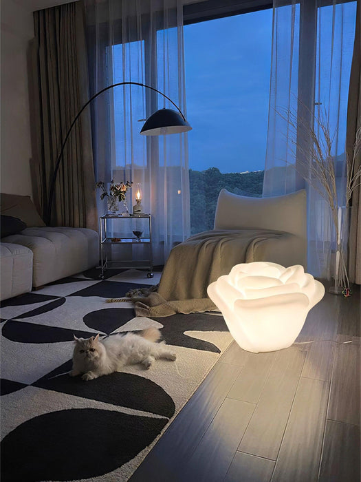 White Rose Shaped LED Table Lamp - DWHOME