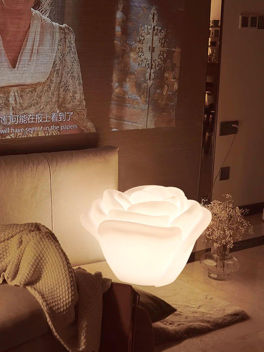 White Rose Shaped LED Table Lamp - DWHOME