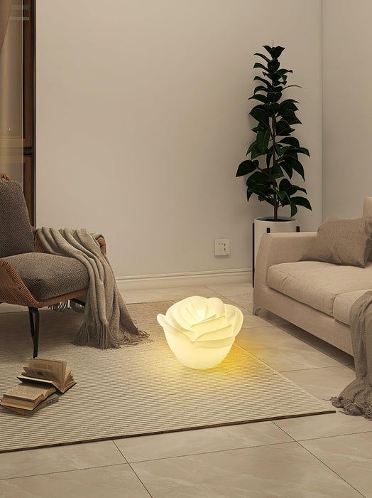 White Rose Shaped LED Table Lamp - DWHOME