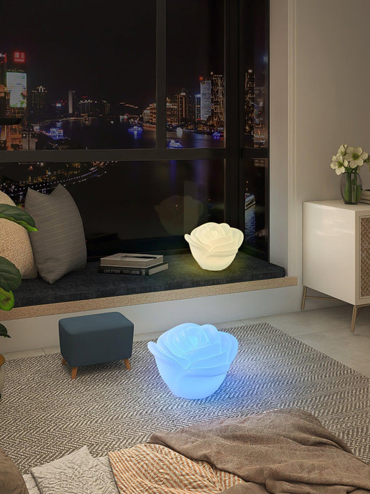 White Rose Shaped LED Table Lamp - DWHOME