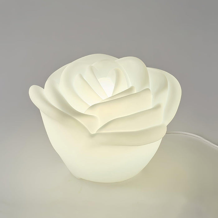 White Rose Shaped LED Table Lamp - DWHOME