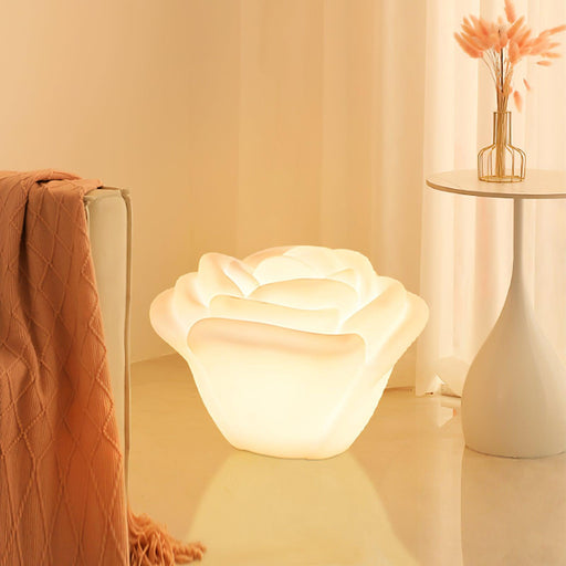 White Rose Shaped LED Table Lamp - DWHOME