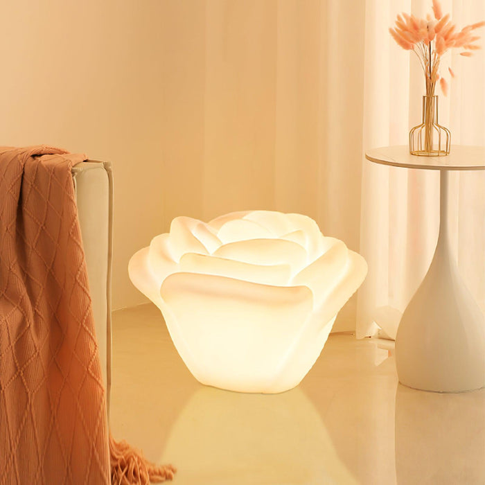 White Rose Shaped LED Table Lamp - DWHOME