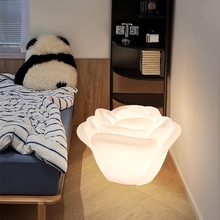 White Rose Shaped LED Table Lamp - DWHOME