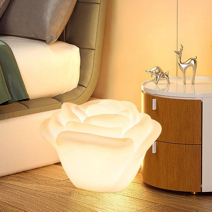 White Rose Shaped LED Table Lamp - DWHOME