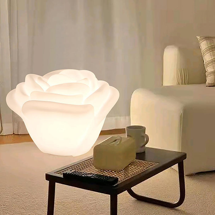 White Rose Shaped LED Table Lamp - DWHOME