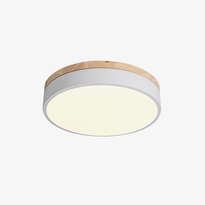 White Round Wooden Ceiling Lamp-DWHOME