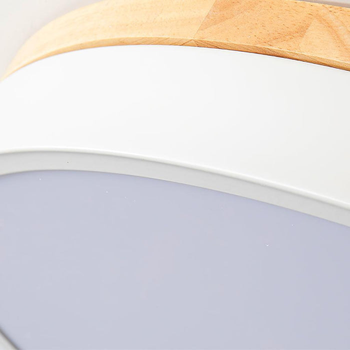 White Round Wooden Ceiling Lamp-DWHOME
