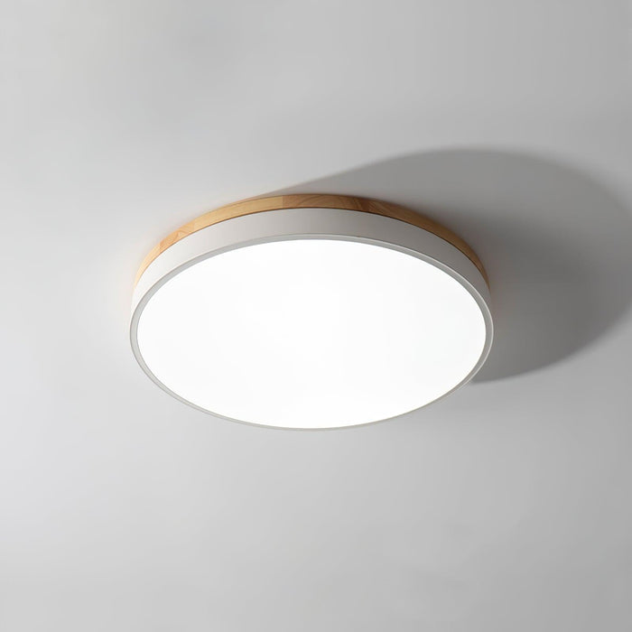 White Round Wooden Ceiling Lamp-DWHOME