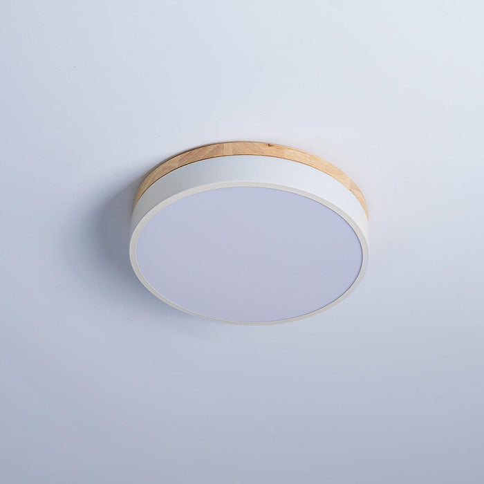 White Round Wooden Ceiling Lamp-DWHOME