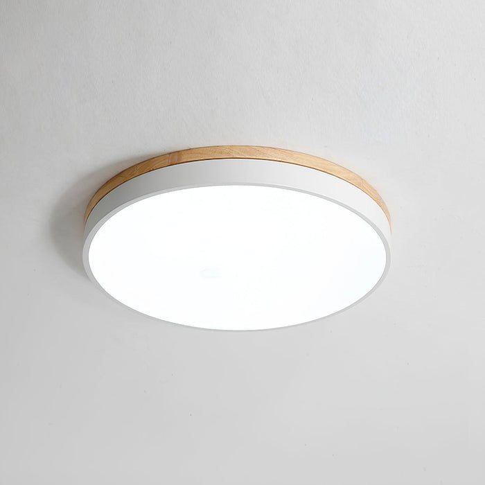 White Round Wooden Ceiling Lamp-DWHOME