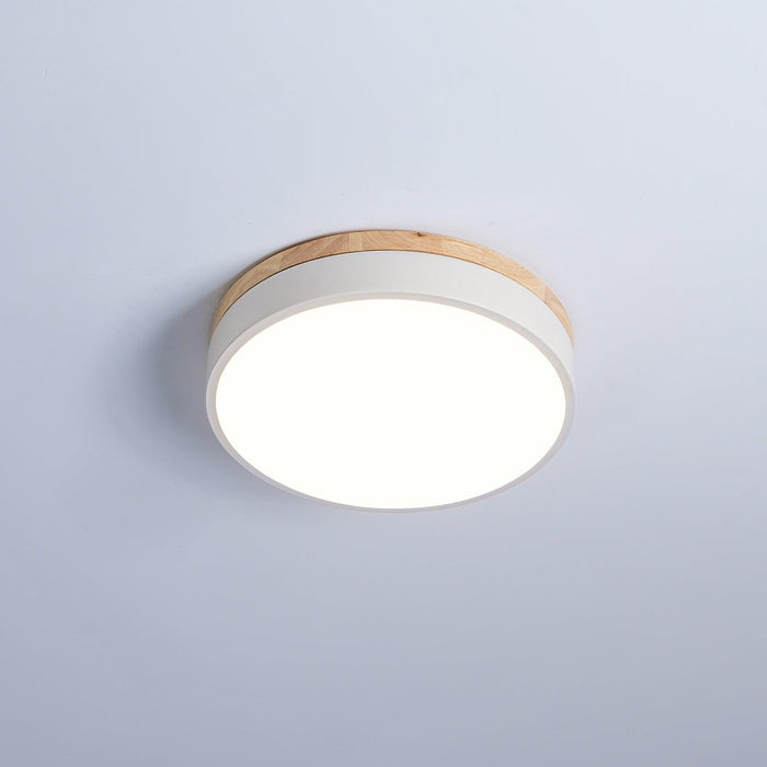 White Round Wooden Ceiling Lamp-DWHOME