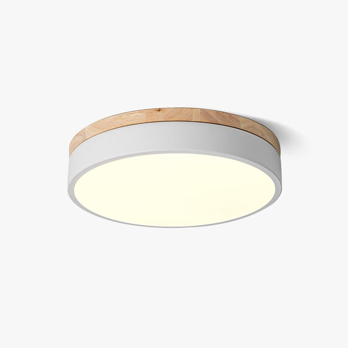 White Round Wooden Ceiling Lamp-DWHOME