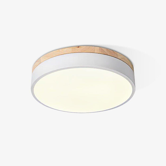 White Round Wooden Ceiling Lamp-DWHOME