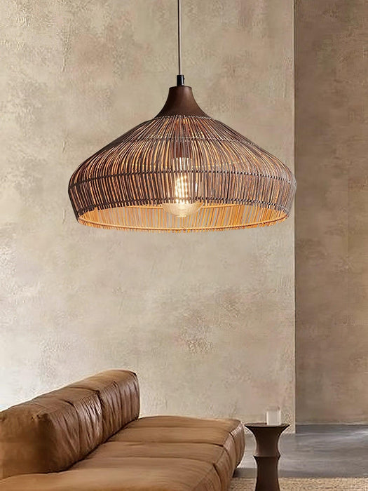 Wicker Rattan Pendant Light-DWHOME