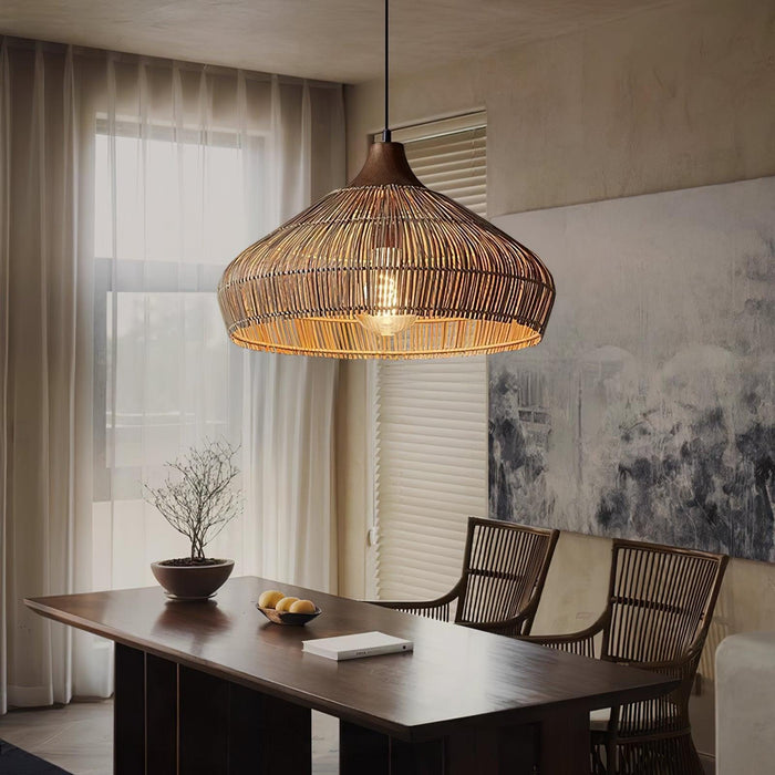 Wicker Rattan Pendant Light-DWHOME