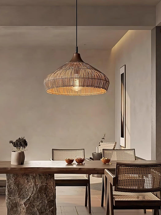 Wicker Rattan Pendant Light-DWHOME
