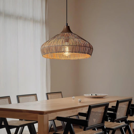 Wicker Rattan Pendant Light-DWHOME