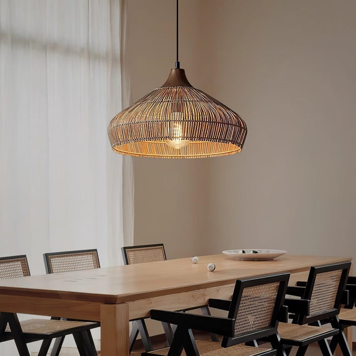 Wicker Rattan Pendant Light-DWHOME