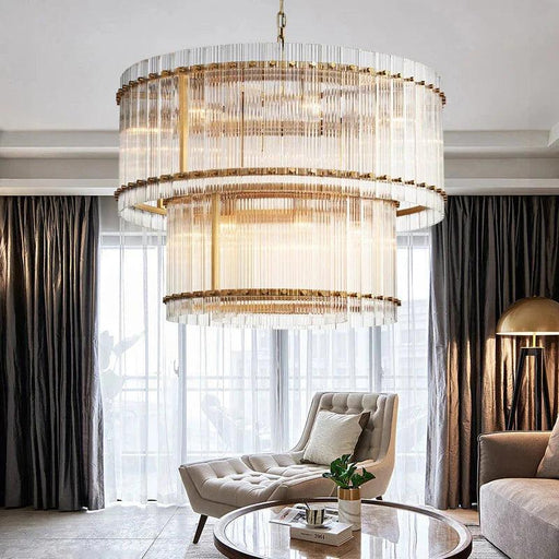 Willow Luxury Modern 2 Tier Crystal chandelier-DWHOME