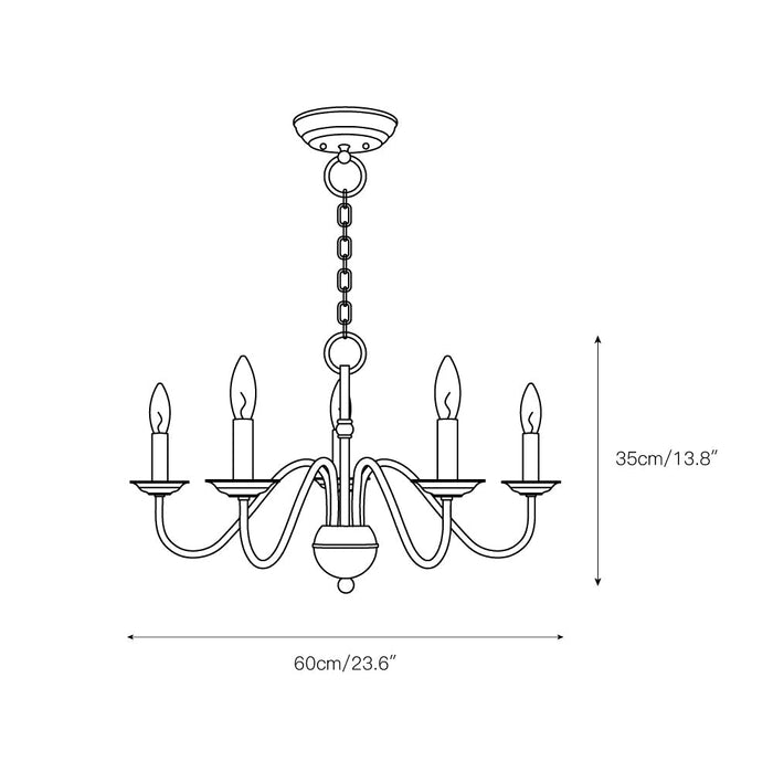 Windsor Brass Chandelier-DWHOME