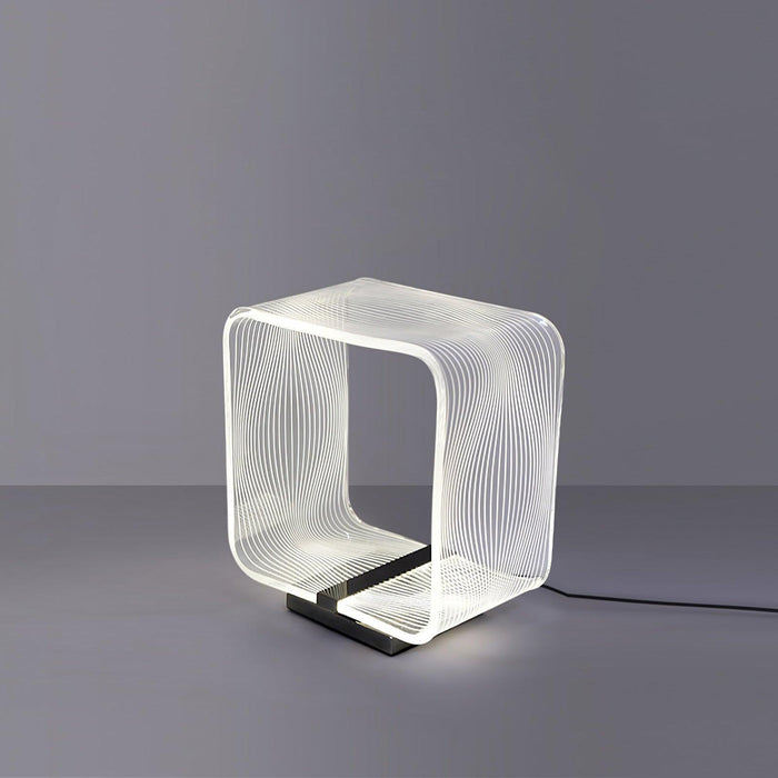 Wire Cube Table Lamp-DWHOME