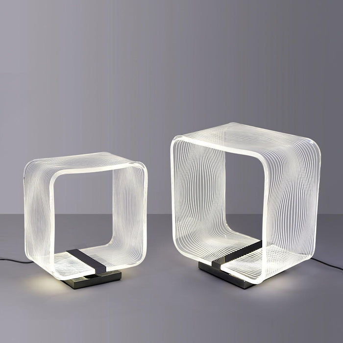 Wire Cube Table Lamp-DWHOME
