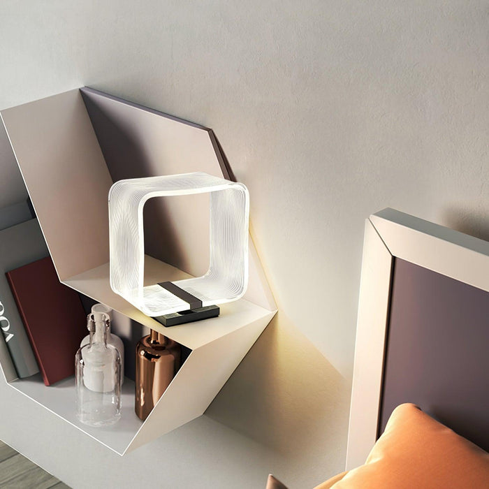 Wire Cube Table Lamp-DWHOME