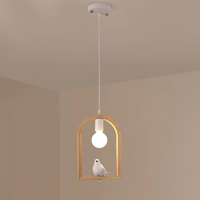 Wood Bird Resin Pendant Light - DWHOME