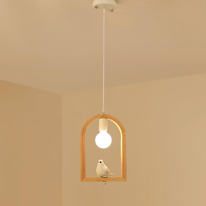 Wood Bird Resin Pendant Light - DWHOME