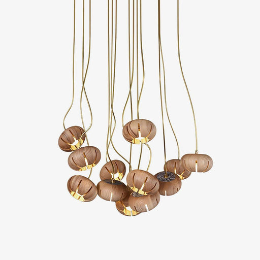 Wood Pumpkin Cluster Chandelier - DWHOME