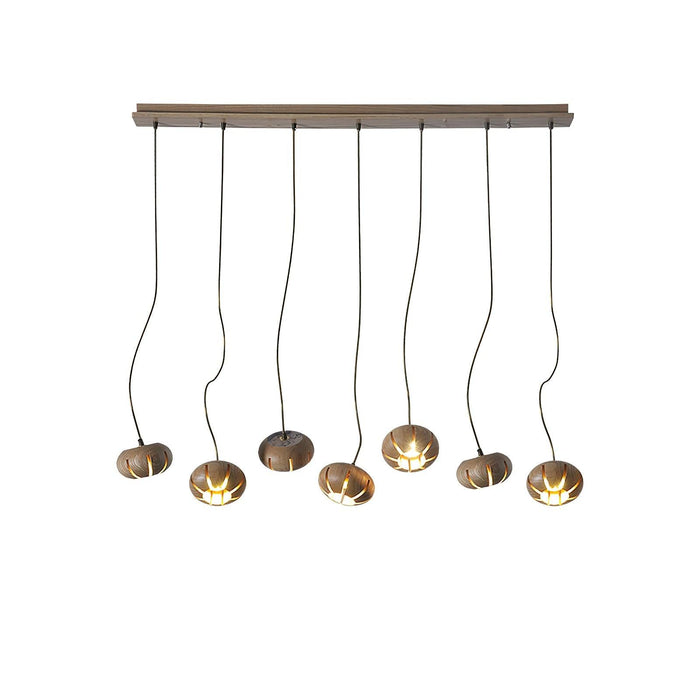 Wood Pumpkin Cluster Chandelier-DWHOME