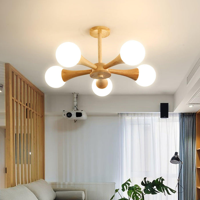 Wooden Nera Chandelier-DWHOME