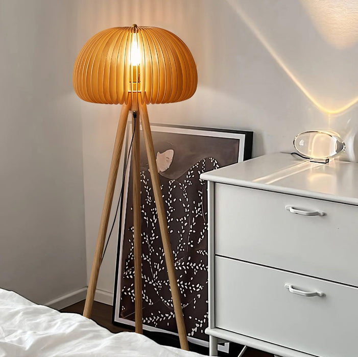 Wooden Pumpkin Floor Lamp-DWHOME