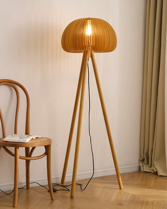 Wooden Pumpkin Floor Lamp-DWHOME