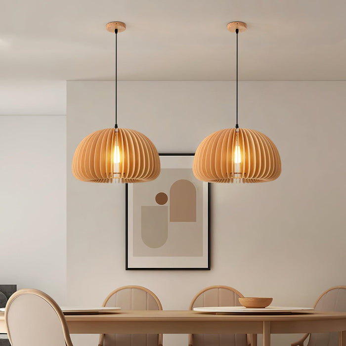 Wooden Pumpkin Pendant Lamp-DWHOME